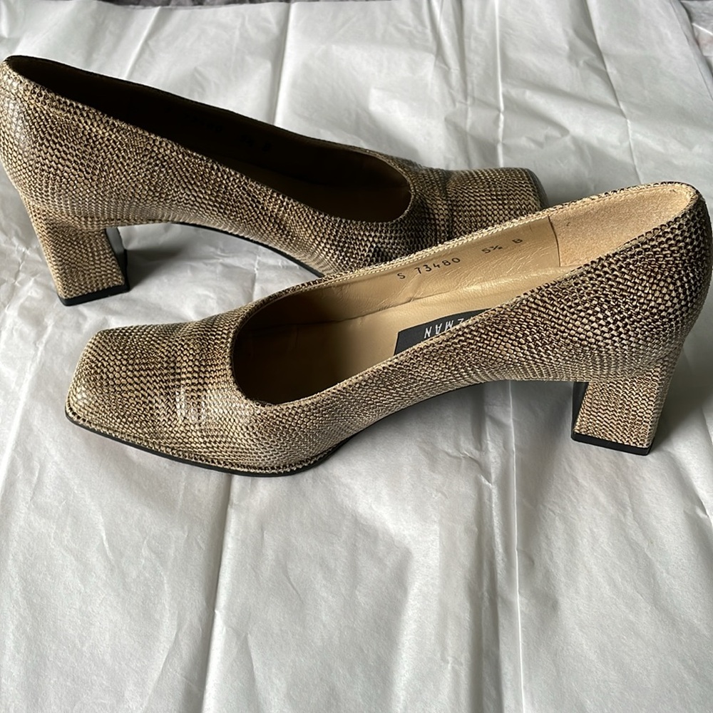 Stuart Weizman Square Toed Square Heeled Vintage … - image 5